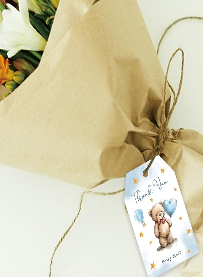 FORSHEEP 50pcs Bear Thank You Tags, Cute Bear Gift Tag with String for Birthday Party, We Can Bearly Wait Thank You Paper Tags for 1st Birthday Party Favors - Image 5